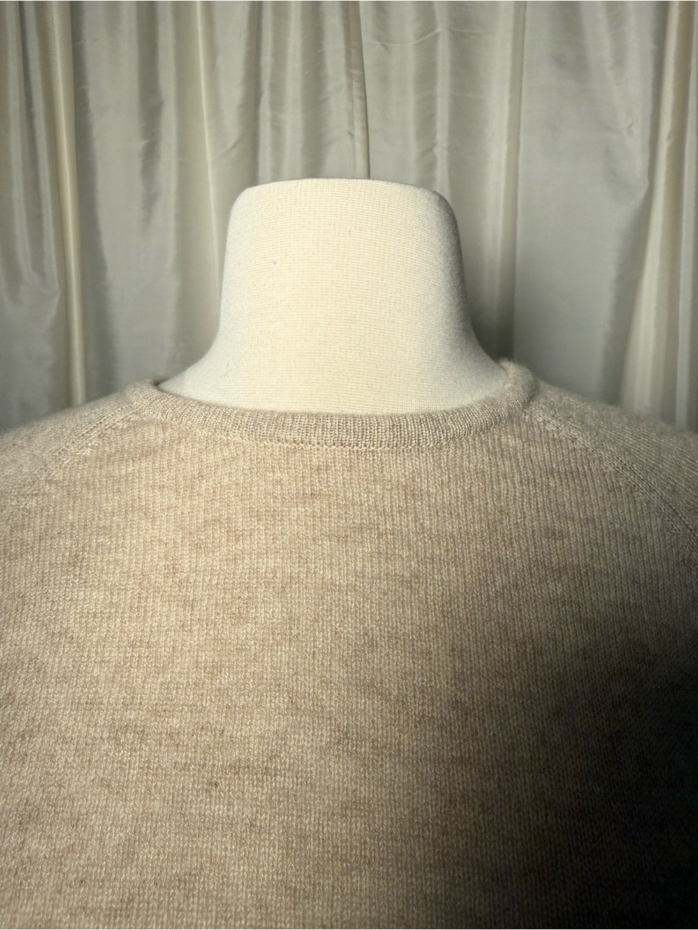Light Summer Cashmere Crewneck Sweater in Beige - Picture 9 of 9